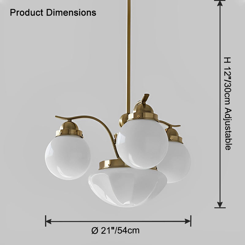 WOMO Coloured Glass Globe Arm Chandelier-WM2785