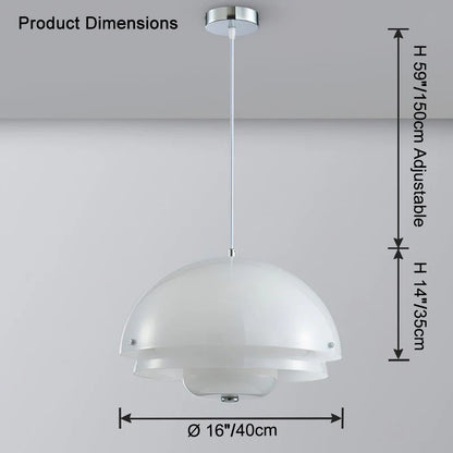 WOMO Milk Glass Dome Pendant Light-WM2786