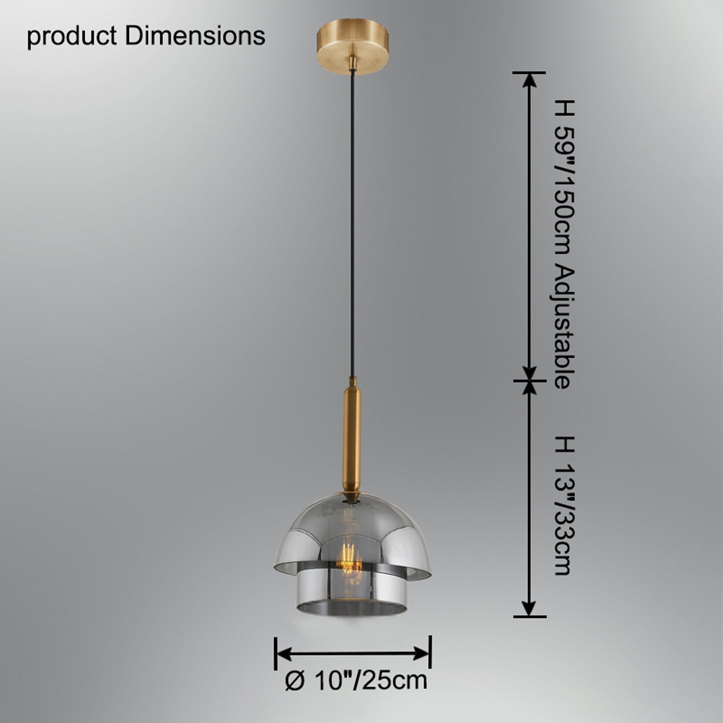 WOMO Glass Bell Pendant Light-WM2789