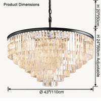 WOMO Tiered Crystal Prism Chandelier-WM2790