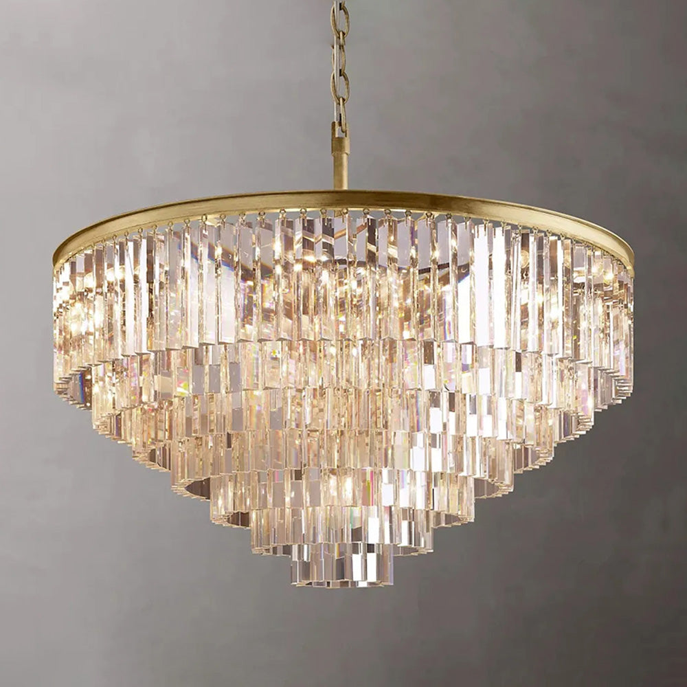 WOMO Tiered Crystal Prism Chandelier-WM2790