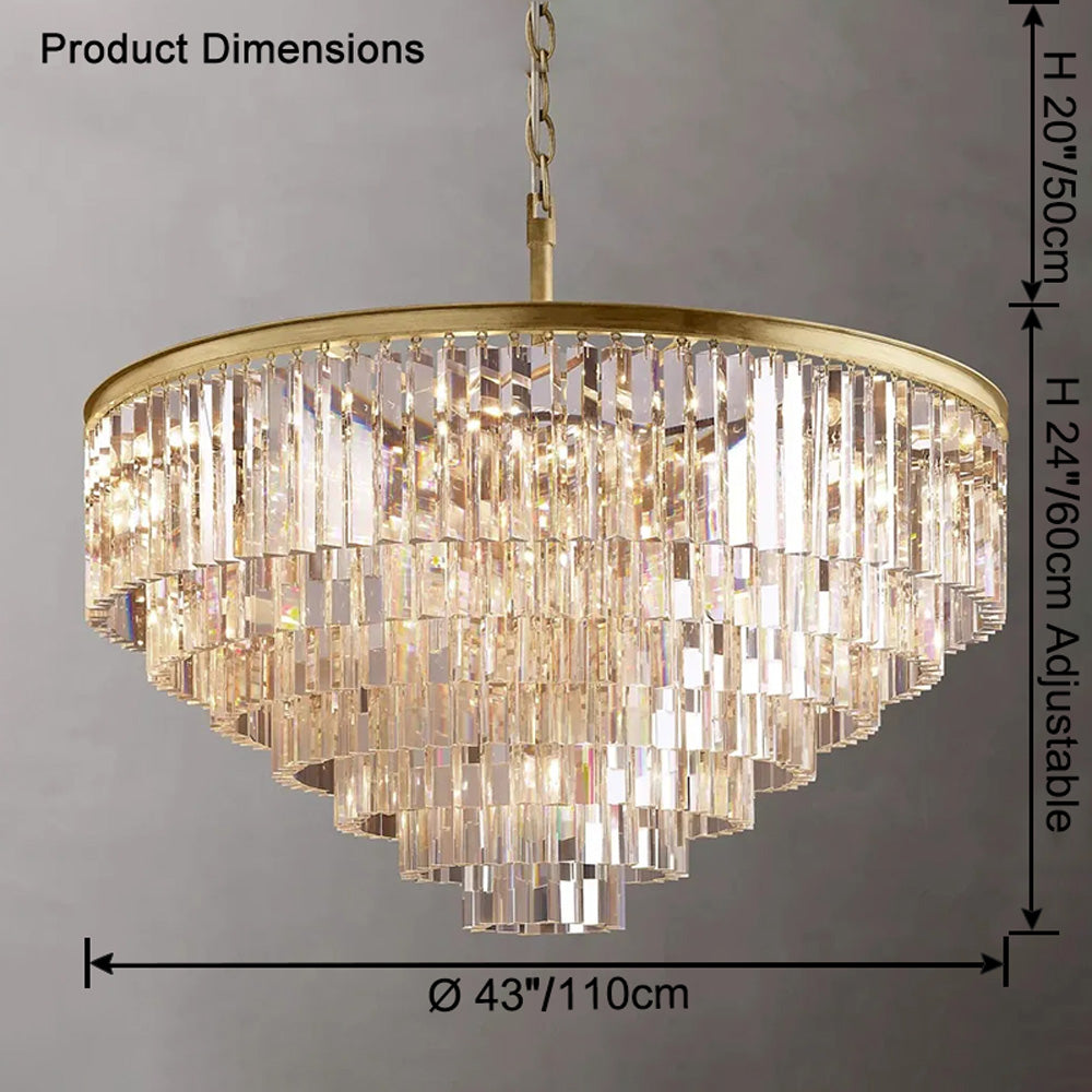 WOMO Tiered Crystal Prism Chandelier-WM2790