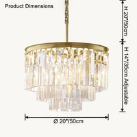 WOMO Tiered Crystal Prism Chandelier-WM2790