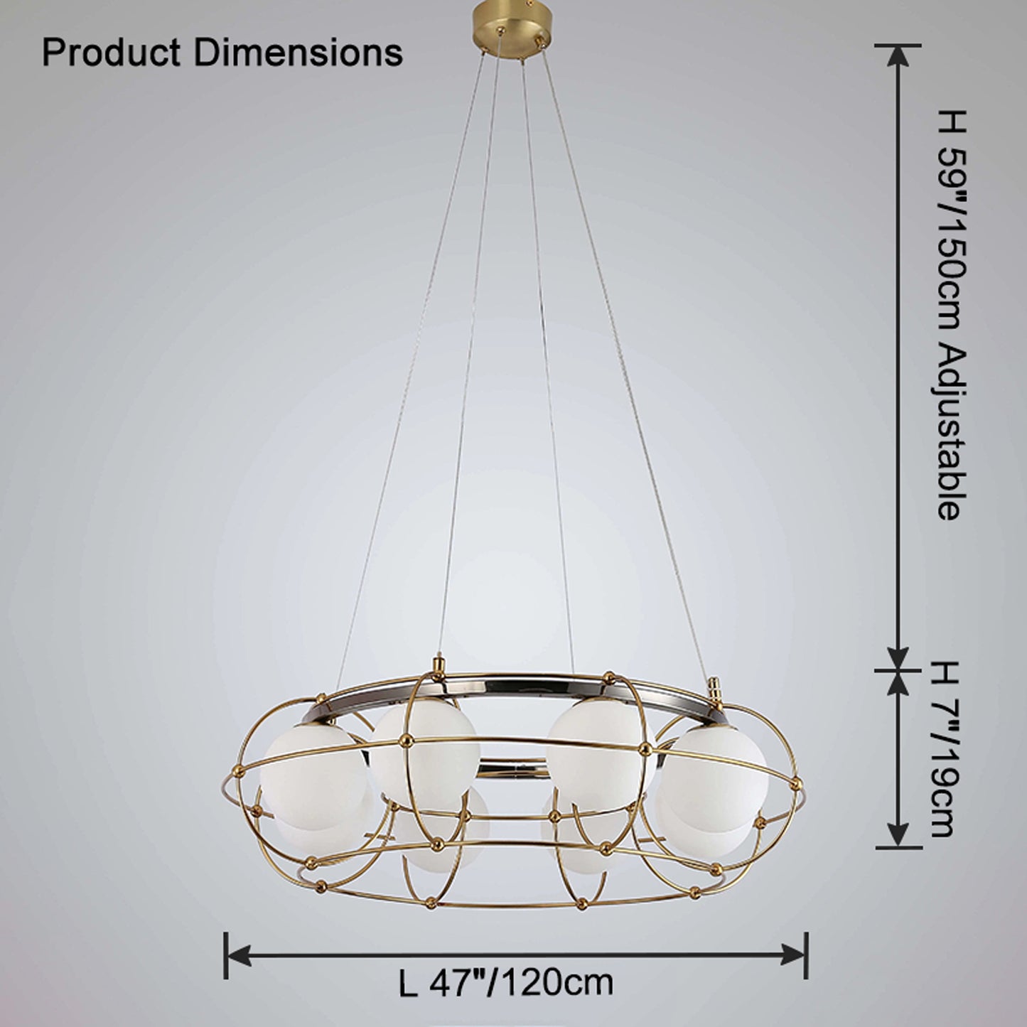 WOMO Frosted Glass Ball Round Chandelier-WM2791