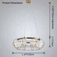 WOMO Frosted Glass Ball Round Chandelier-WM2791