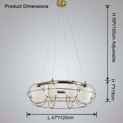 WOMO Frosted Glass Ball Round Chandelier-WM2791