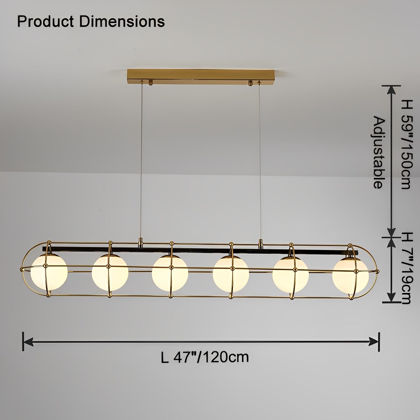 WOMO Glass Ball Linear Chandelier-WM2792