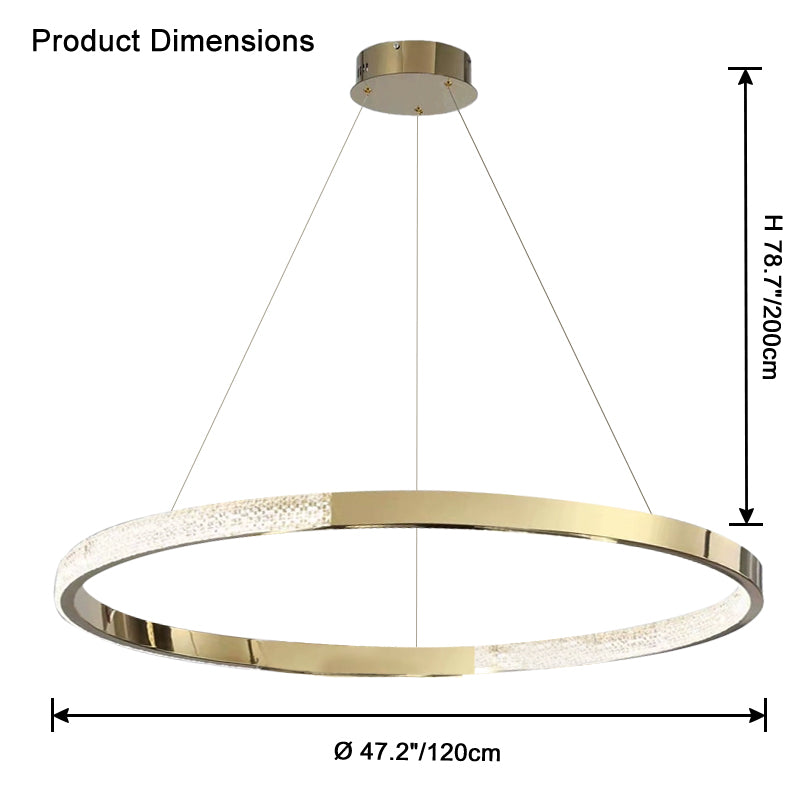 WOMO Gold Ring Led Chandelier-WM2795