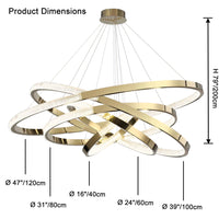 WOMO Gold Tiered Ring led Chandelier-WM2796