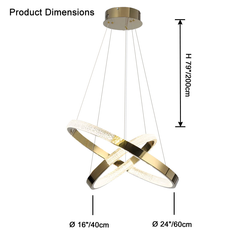 WOMO Gold Tiered Ring led Chandelier-WM2796