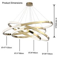 WOMO Gold Tiered Ring led Chandelier-WM2796