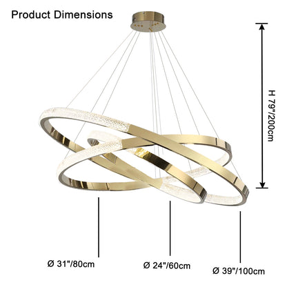 WOMO Gold Tiered Ring led Chandelier-WM2796