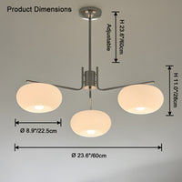 WOMO Frosted Glass Arm Chandelier-WM2797