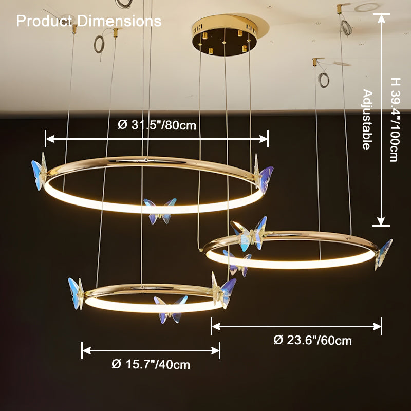 WOMO Butterfly Circular Crystal Chandelier-WM2801