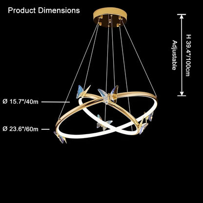 WOMO Butterfly Circular Led Chandelier-WM2802