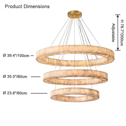 WOMO Alabaster Tiered Chandelier-WM2804