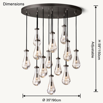 WOMO Raindrop Glass Chandelier-WM2809