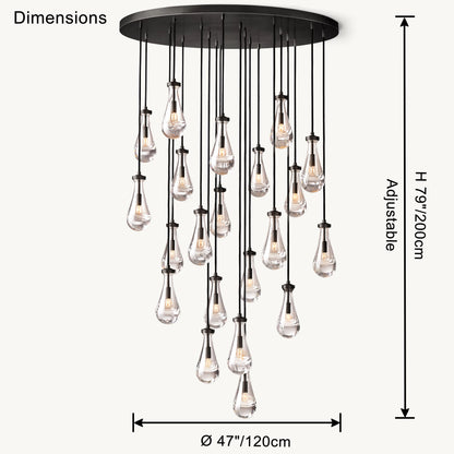 WOMO Raindrop Glass Chandelier-WM2809