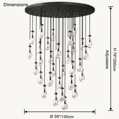 WOMO Raindrop Glass Chandelier-WM2809