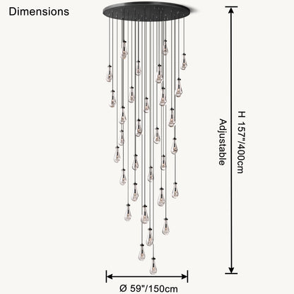 WOMO Raindrop Glass Chandelier-WM2809