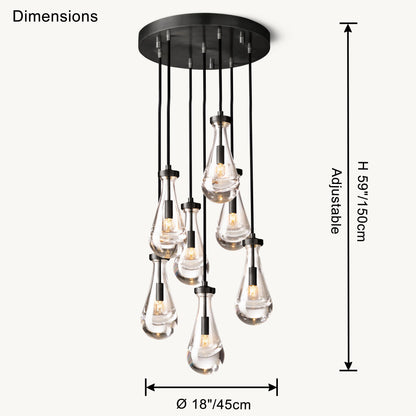 WOMO Raindrop Glass Chandelier-WM2809