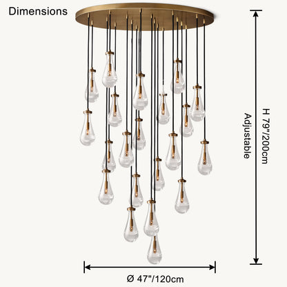 WOMO Raindrop Glass Chandelier-WM2809