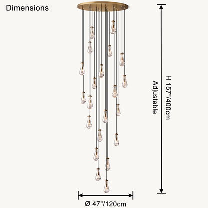 WOMO Raindrop Glass Chandelier-WM2809