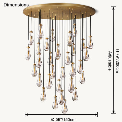 WOMO Raindrop Glass Chandelier-WM2809