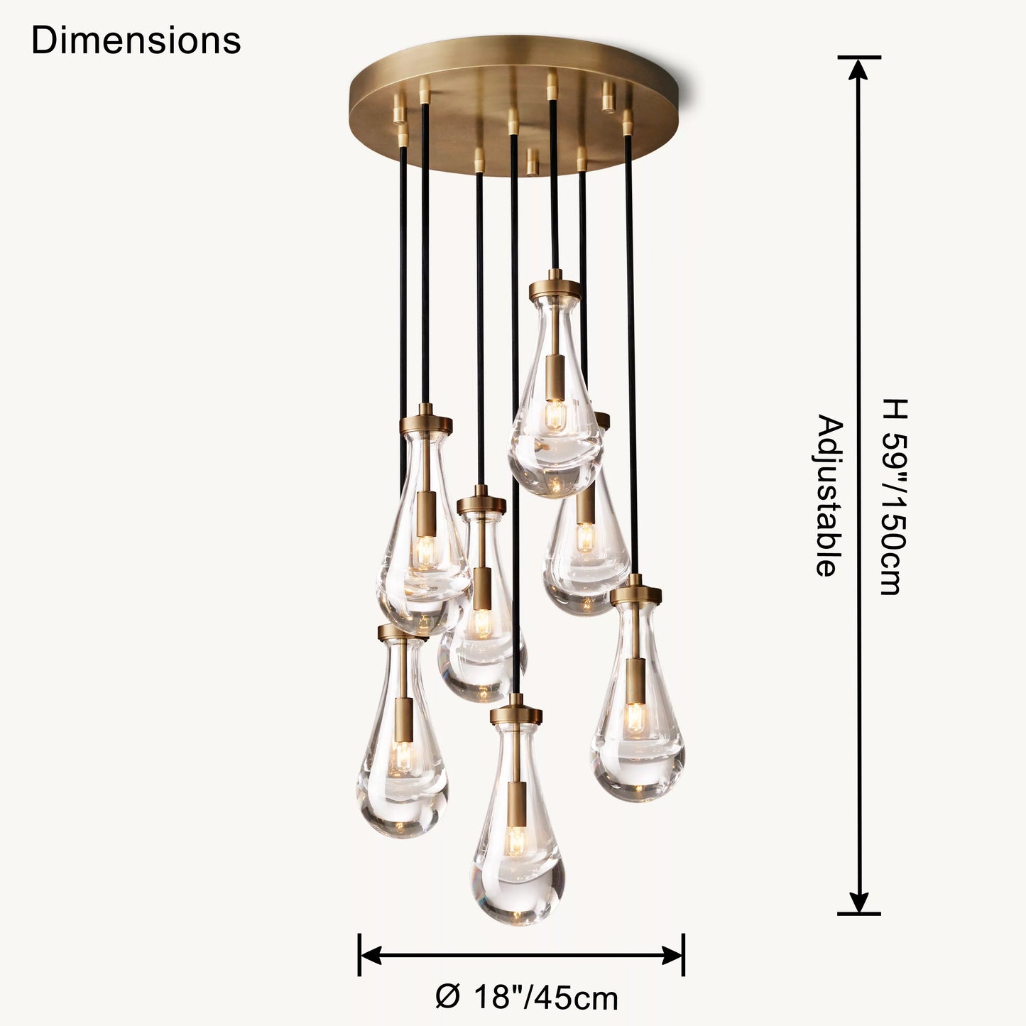 WOMO Raindrop Glass Chandelier-WM2809