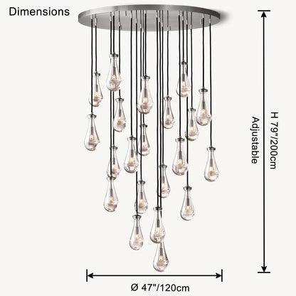 WOMO Raindrop Glass Chandelier-WM2809