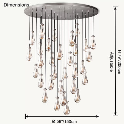 WOMO Raindrop Glass Chandelier-WM2809