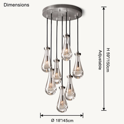 WOMO Raindrop Glass Chandelier-WM2809