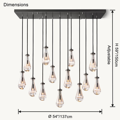 WOMO Raindrop Glass Chandelier-WM2810