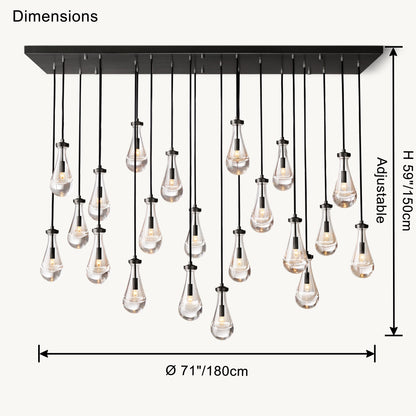 WOMO Raindrop Glass Chandelier-WM2810