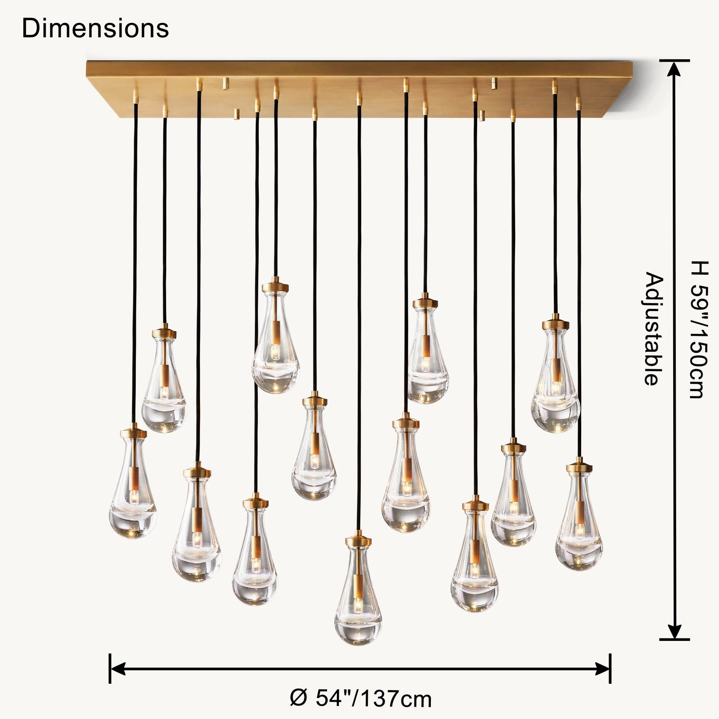 WOMO Raindrop Glass Chandelier-WM2810