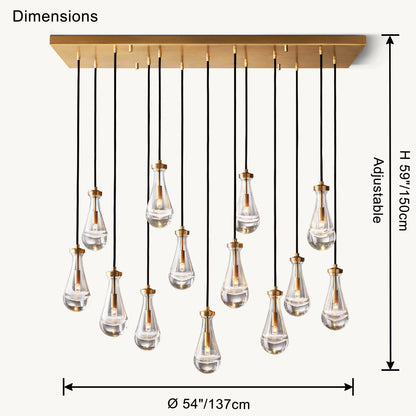 WOMO Raindrop Glass Chandelier-WM2810