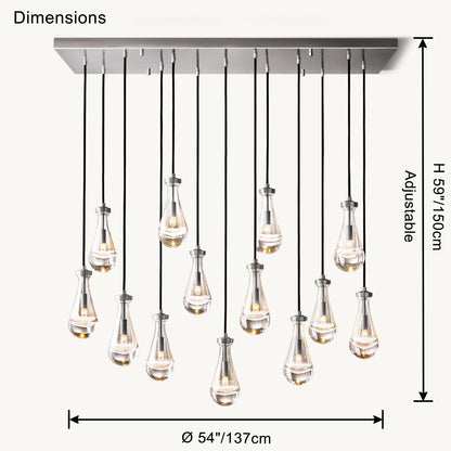 WOMO Raindrop Glass Chandelier-WM2810