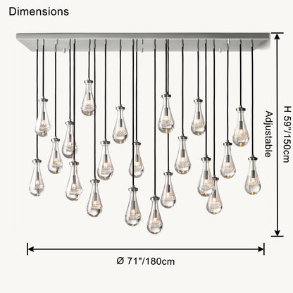 WOMO Raindrop Glass Chandelier-WM2810