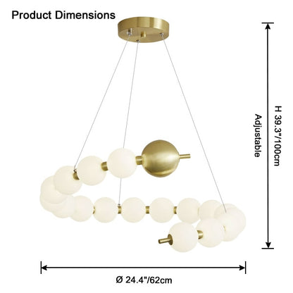 WOMO Spiral Pearl Chandelier-WM2812