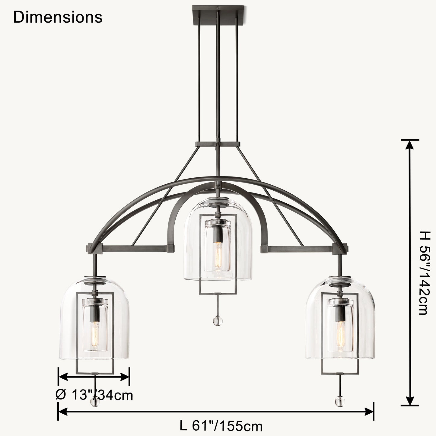 WOMO Bell Glass Chandelier-WM2814