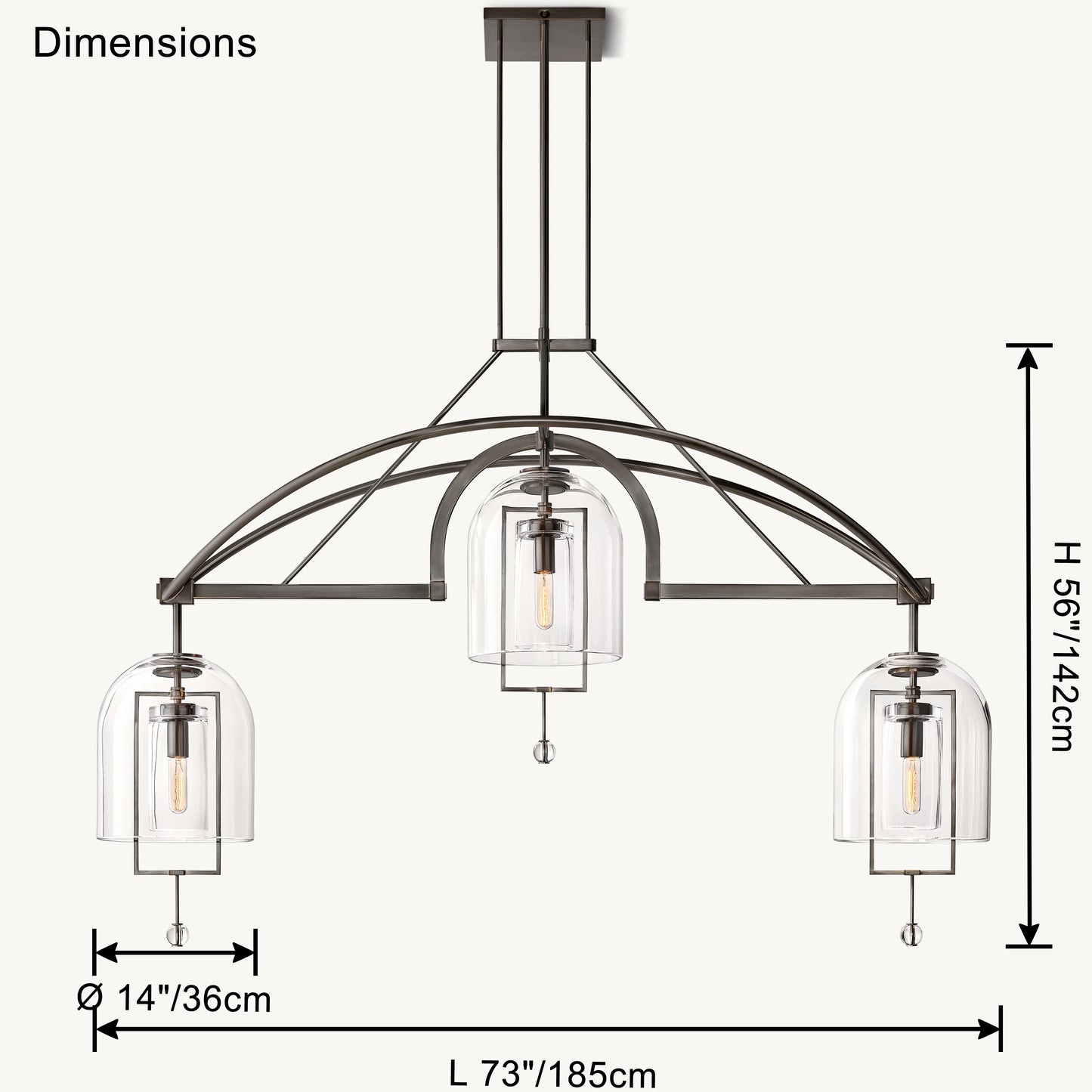 WOMO Bell Glass Chandelier-WM2814