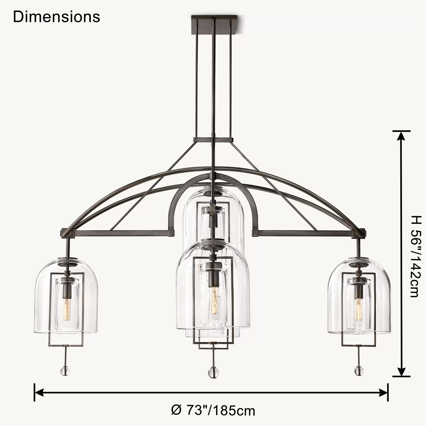 WOMO Bell Glass Chandelier-WM2813