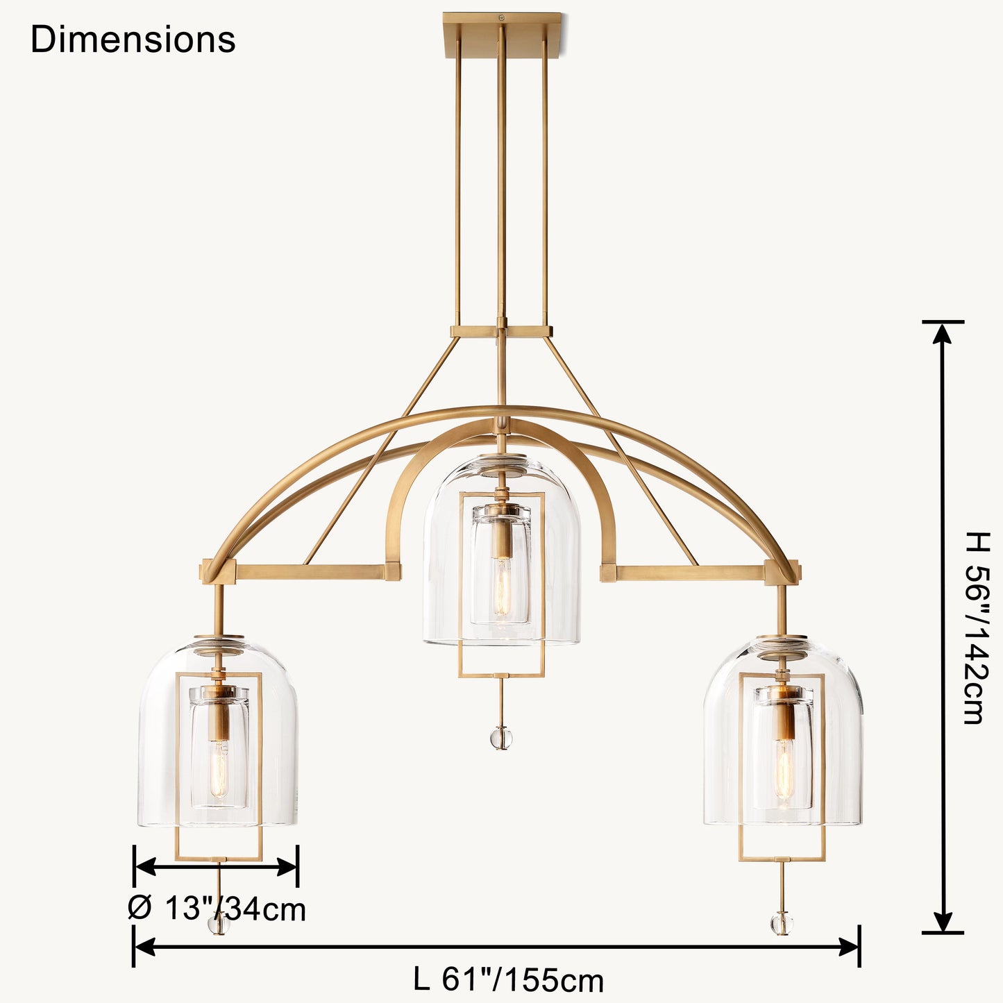 WOMO Bell Glass Chandelier-WM2814