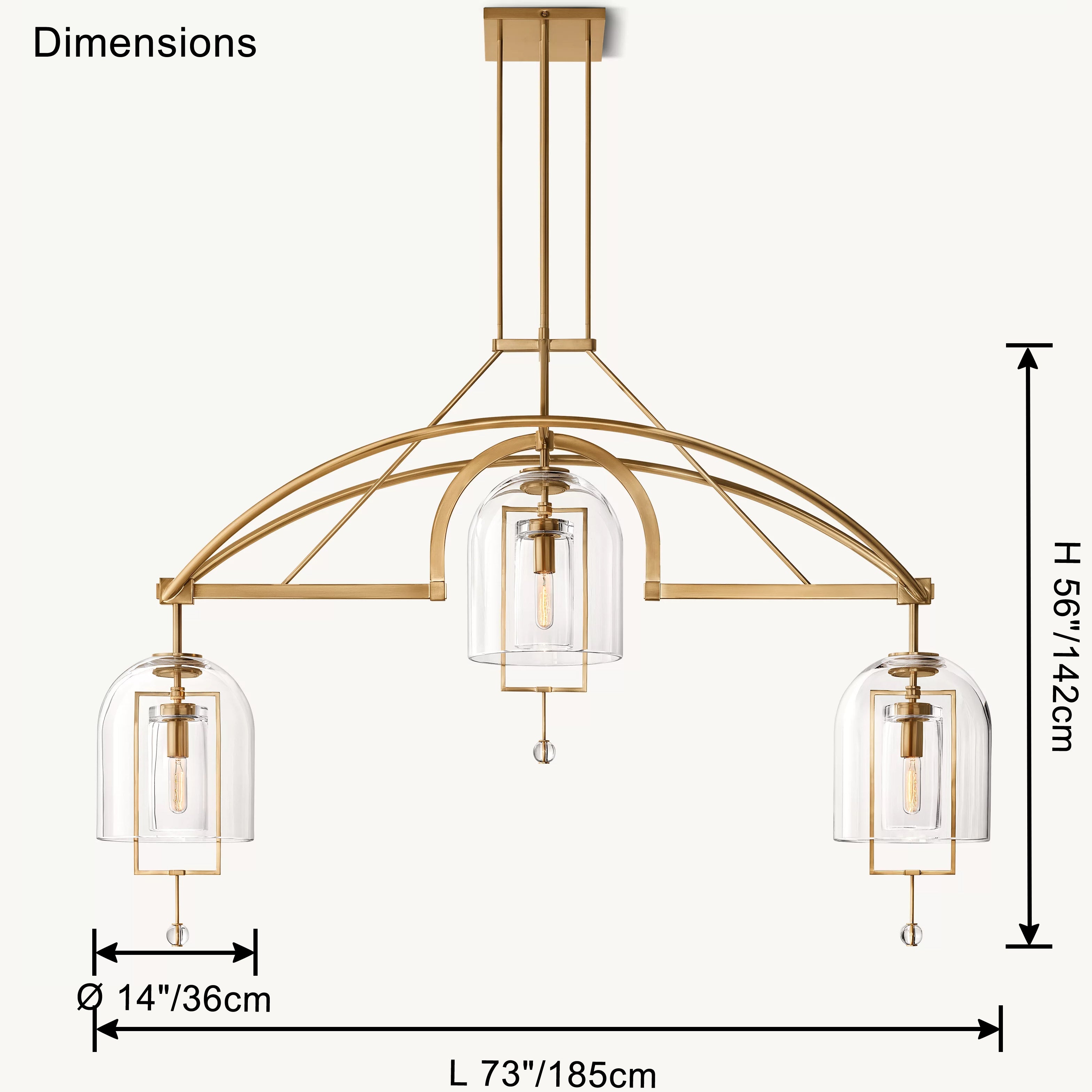 WOMO Bell Glass Chandelier-WM2814