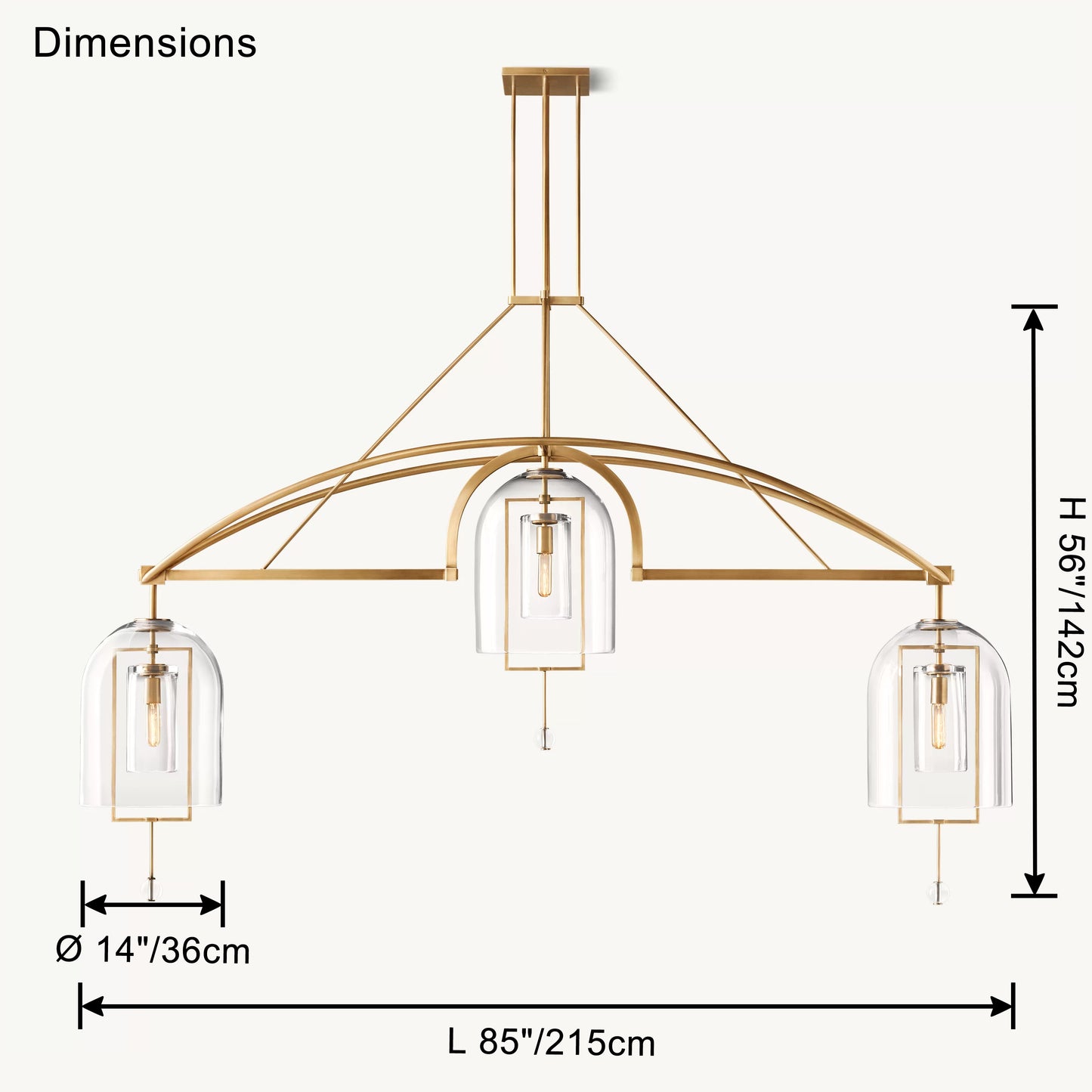 WOMO Bell Glass Chandelier-WM2814