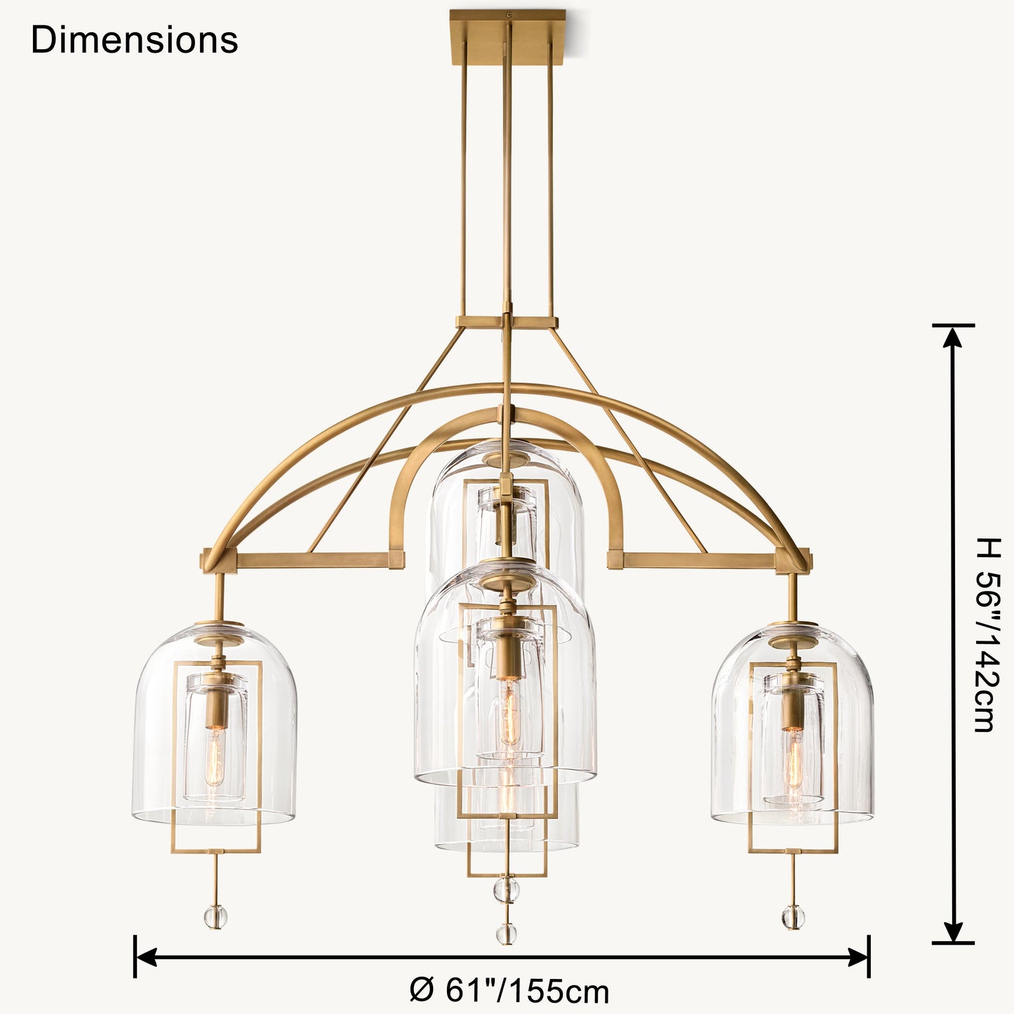 WOMO Bell Glass Chandelier-WM2813