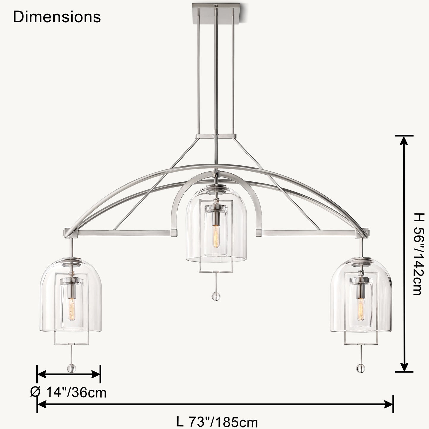 WOMO Bell Glass Chandelier-WM2814