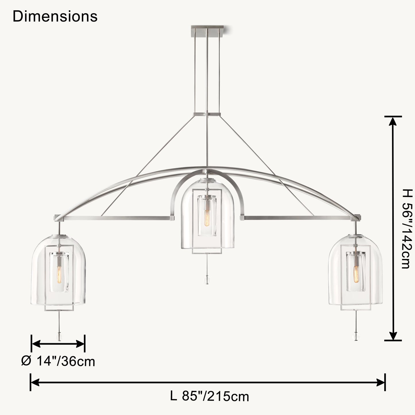 WOMO Bell Glass Chandelier-WM2814