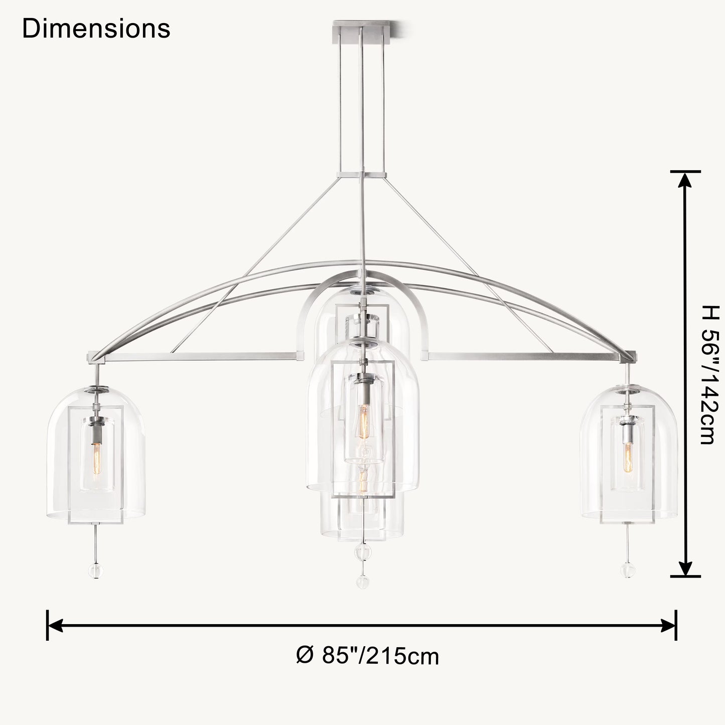 WOMO Bell Glass Chandelier-WM2813