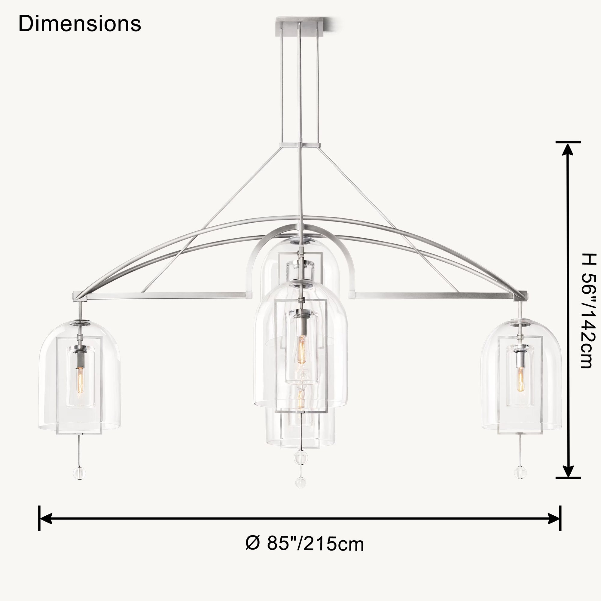 WOMO Bell Glass Chandelier-WM2813